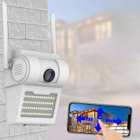 Настінна камера відеоспостереження IP Wi-Fi з ліхтарем вулична водонепроникна з мікрофоном та динаміком
