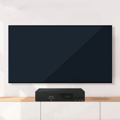 Цифрова телевізійна приставка DVB T2 з дисплеєм та пультом тюнер ресивер приймач для телевізора