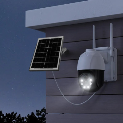 Беспроводная камера наружного видеонаблюдения 4G PTZ с солнечной панелью ночное видение датчик движения