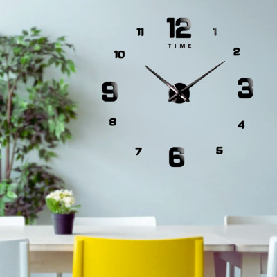Великий настінний годинник 3D на батарейках Diy Clock Електронна наклейка Зроби сам для кухні вітальні