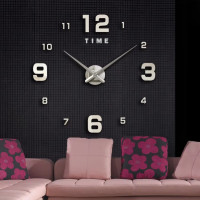 Великий настінний годинник 3D на батарейках Diy Clock Електронна наклейка Зроби сам для кухні вітальні