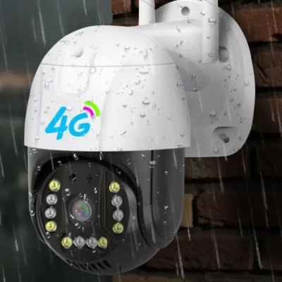 Вулична відеокамера з нічною зйомкою 4G Sim V380 PRO Поворотна камера IP 66 зовнішнього відеоспостереження