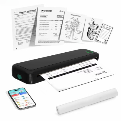 Бездротовий термопринтер Mini А4 Printer акумуляторний Bluetooth мобільний міні принтер iOS Android
