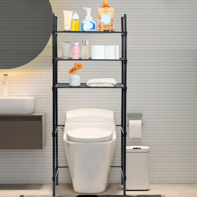 Полиця над унітазом багатофункціональна підлогова Toilet Rack AY2035 Металевий стелаж 152х47х26см