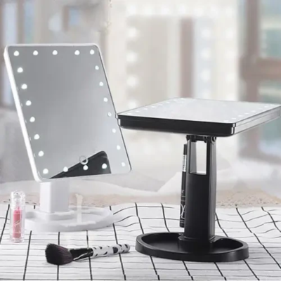 Косметичне дзеркало для макіяжу настільне з підсвічуванням LED Mirror сенсорне White 22 світлодіода