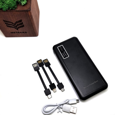 Портативний зарядний пристрій 10000 mah Power Bank МАГНИТ 3в1 ліхтарик Зовнішній акумулятор універсальний