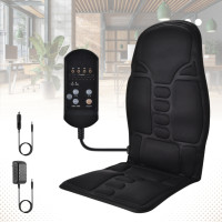 Автомобильная массажная накидка на кресло с подогревом и пультом черная Robotic Cushion Massage