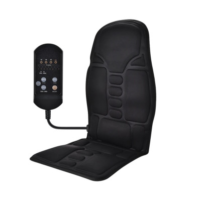 Автомобільна накидка на крісло з підігрівом та пультом чорна Robotic Cushion Massage