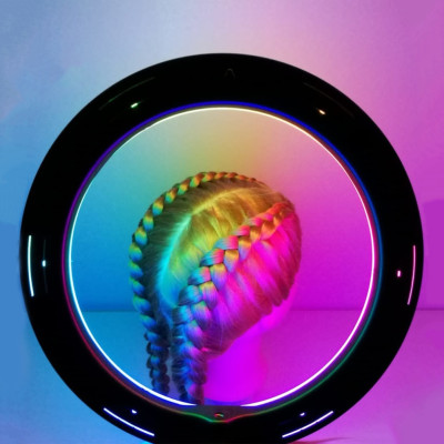 Набір блогера 4в1 Кільцева RGB LED лампа 38 см Штатив 2м Селфи-трипод Bluetooth Петличний мікрофон