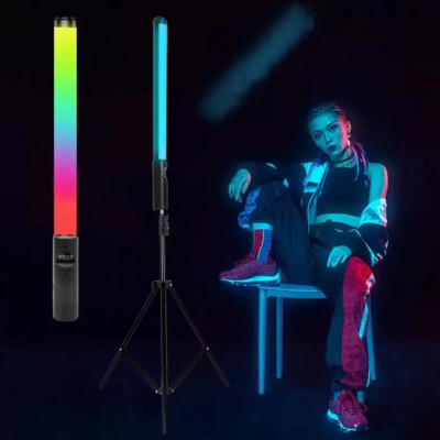 Набор блогера для фото и видео Лампа LED для селфи Stick RGB с штативом 2м и пультом