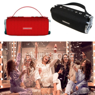 Портативна бездротова Bluetooth колонка Hopestar H24 Чорна Потужна USB FM стерео акустика Спікерфон
