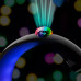 Нічник акумуляторний з бездротовою зарядкою годинником 7RGB лампа BT3402 колонка Bluetooth проектор та радіо 15W