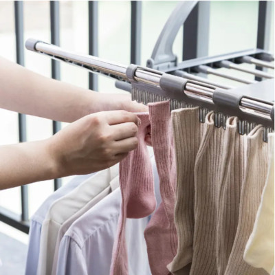 Розкладна сушарка для білизни на балкон вікно Folding Clothes Hanger 3269В Подвійне сушіння для одягу на батарею