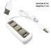 USB хаб концентратор адаптер розгалужувач на 4 порти білий живлення від USB хаб 2.0