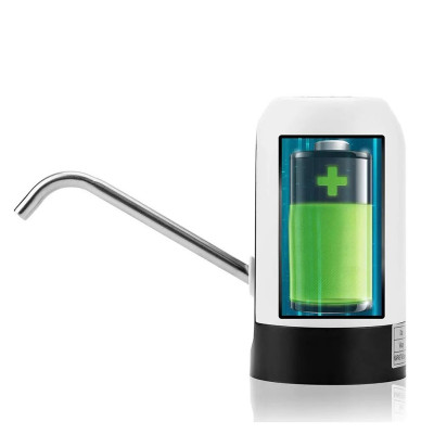 Електрична помпа дозатор для води з акумулятором Pump Dispenser Біла Насадка диспенсер на пляшку кулер