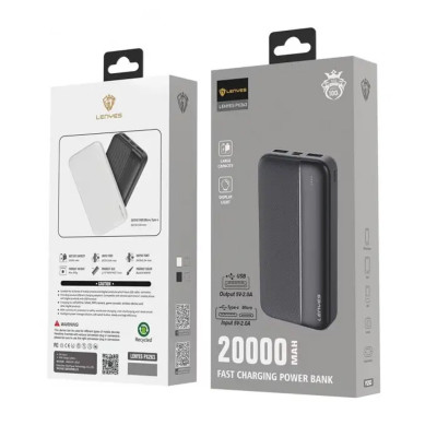 Power bank 20000 mAh LENYES зовнішній акумулятор універсальний зарядний пристрій повербанк тайп сі та юсб