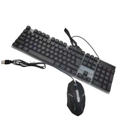 Дротова клавіатура з мишкою LED Keyboard Mouse KM 5003 Ігровий набір з підсвічуванням для комп'ютера