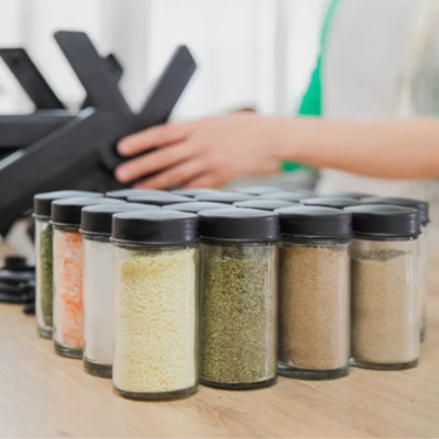 Набір для спецій 18 скляних баночок на кухню Spice Rack Обертова спецівниця на підставці
