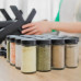 Набір для спецій 18 скляних баночок на кухню Spice Rack Обертова спецівниця на підставці
