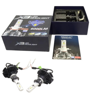 Автомобільні лампи для фар X3 H1 Світлодіодні LED автолампи 2 шт в комплекті