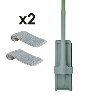 Швабра ледащо з вертикальним самоотжімом flat mop з віджимом і поворотом на 360 градусів та 2 мікрофібри