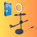 Настольная кольцевая ЛЕД лампла USB с держателем для микрофона и двумя держателями для телефонов