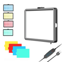 Светодиодная лампа прямоугольная LED Square Fill Light 19х12.5см видеосвет с цветными фильтрами для фото видео