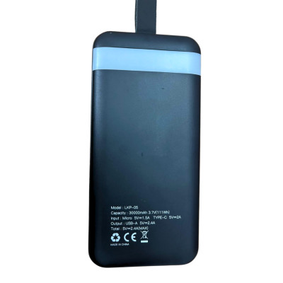 Повербанк портативний зарядний пристрій Power bank LINKAGE LKP-05 30000 mAh чорний