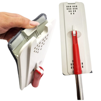 Комплект швабра с ведром с автоматическим отжимом Чудо швабра лентяйка для уборки Mop Scratchх серо красная