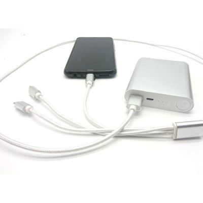 Універсальний кабель розгалужувач 3в1 usb TYPE C lightning для iphone швидка зарядка для телефону