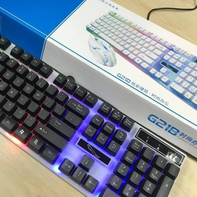 Ігрова клавіатура і мишка, що світиться, Gaming G21B ультратонка механічний ігровий набір