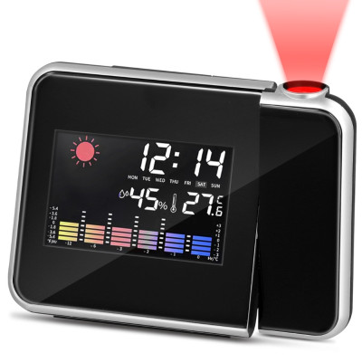 Настільний годинник метеостанція з проекцією часу Сolor Screen Calendar 8190 електронний з підсвічуванням