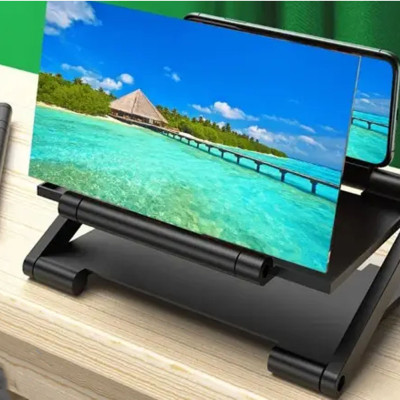 3D збільшувач екрану телефону 3Д скло підставка складна для мобільного 3D лупа чорна