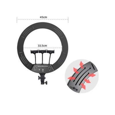 Світлодіодна кільцева лампа Ring fill light 45 см для фото та відео з 3 тримачами для телефону Селфі лампа
