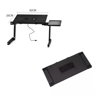 Столик трансформер для ноутбука Портативний з вентилятором Laptop Table T8 підставка стіл з кулером