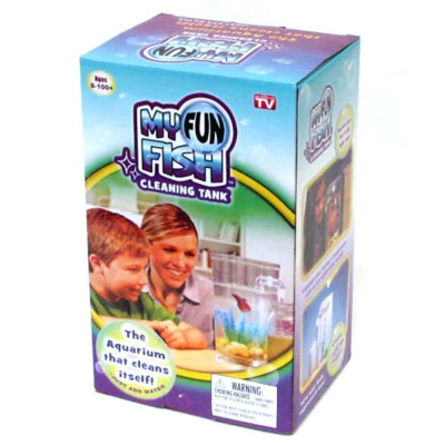 Акваріум міні з системою самоочищення з LED підсвічуванням 2 л My Fun Fish акваріумний набір