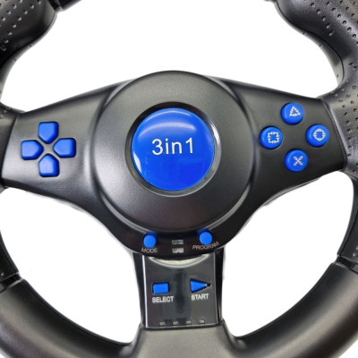 Кермо з педалями 3в1 Vibration Steering wheel педалями газу та гальма мультимедійний універсальний джойстик-кермо