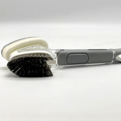 Двостороння щітка для миття посуду Dish Wand Scrub Вrush 2в1 кухонна губка з дозатором та насадками