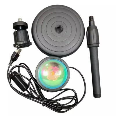 Проекційний світильник RGB на штативі USB проектор атмосферна лампа різнобарвна з пультом РДБ Sunset Lamp