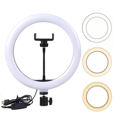 Кільцева LED лампа Ring fill Light 30 см світлодіодна від USB селфі кільце з пультом на шнурі