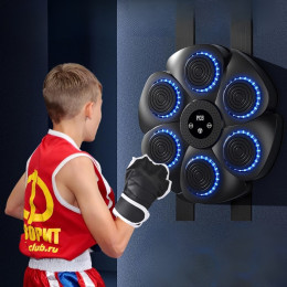 Боксерський настінний тренажер з LED підсвіткою музичний Боксерська Bluetooth мішень для боксу та відпрацювання ударів