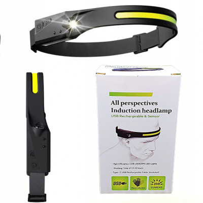 Акумуляторний налобний ліхтар сенсорний LED headlight водонепроникний світлодіодний на голову ліхтарик