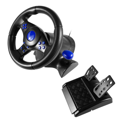 Кермо з педалями 3в1 Vibration Steering wheel педалями газу та гальма мультимедійний універсальний джойстик-кермо