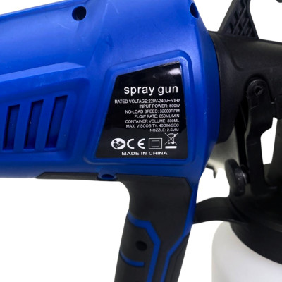 Краскопульт електричний Spray Gun пульверизатор 500Вт на 3 режими розпилення фарборозпилювач 800мл