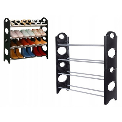Органайзер полиця для взуття стелаж shoe rack складана стійка підставка чорна шафа для взуття