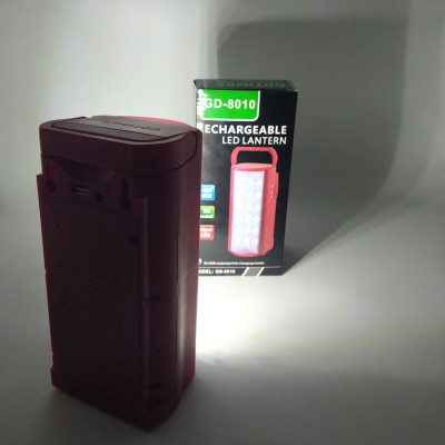 Ручний акумуляторний ліхтар GD 8010 світлодіодний переносний з USB зарядкою для телефону Power bank