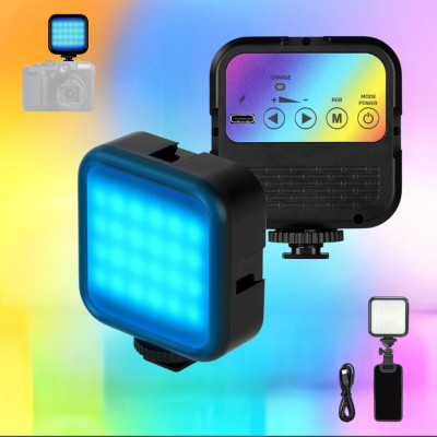 Бездротове накамерне відеосвітло WL-R1 акумуляторна міні LED лампа RGB з прищіпкою для фото та відеозйомки