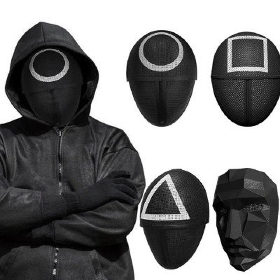 Маски для гри в кальмара набір 4шт провідний трикутник коло квадрат Маски для Хеллоуїна та свята