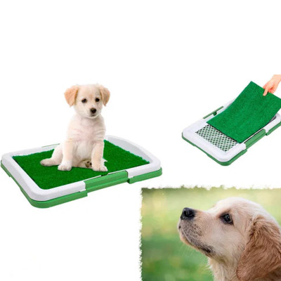 Туалет для собак триярусний Puppy Potty Pad килимок лоток для домашніх тварин з решіткой та травою 47х34х6см