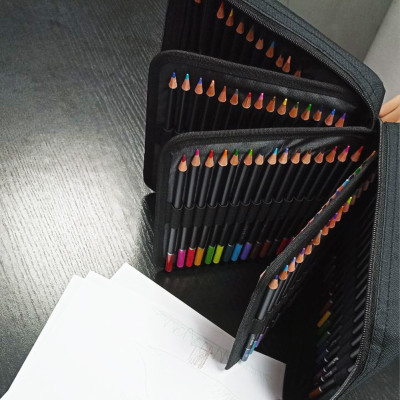 Великий набір м'яких кольорових олівців ARTLION 120 предметів у чохлі професійні олівці для малювання